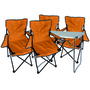 5-teiliges Campingm�bel Set orange XL Tisch Campingst�hle Tasche 