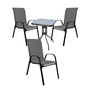 Bistro Sitzgarnitur Bistrogarnitur 4-teilig Anthrazit/Schwarz