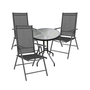 Bistro Sitzgarnitur Bistrogarnitur 4-teilig Anthrazit