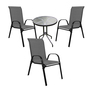 Bistro Sitzgarnitur Bistrogarnitur 4-teilig Anthrazit/Schwarz