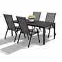 Gartengarnitur Sitzgarnitur 5-tlg.150x90cm Non-Wood Schwarz/Anthrazit