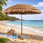 Hawaii Sonnenschirm Strandschirm Gartenschirm rund 1,6m Braun