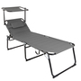 XXL Aluminium Gartenliege anthrazit mit Dach L200xB70cm