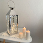 XXL Edelstahl-Laterne 54cm +  LED Tropfen Lichterkette