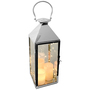 XXL Edelstahl-Laterne 54cm  inkl. LED Lichterkette + LED Kerze