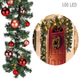 XXL LED Tannengirlande 810cm mit 100 LED inkl. 60 St�ck Baumkugeln Rot