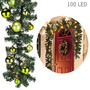 XXL LED Tannengirlande 810cm mit 100 LED inkl. 60 St�ck Baumkugeln Lime