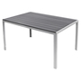 XL Non-Wood Gartentisch Outdoortisch Aluminium Silber / grau 180x90cm