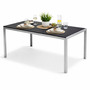 Alu Nonwood Gartentisch Esstisch Outdoortisch Silber/Schwarz 150x90cm