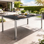 Alu Nonwood Gartentisch Esstisch Outdoortisch Silber/Schwarz 150x90cm