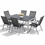 7tlg Gartenm�bel Set Alu Silber Non-Wood 180x90cm + 6 Hochlehner