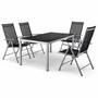 5tlg Alu Gartenm�bel Gartengarnitur Tisch 150x90cm Klappstuhl Textilen