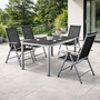 5tlg Alu Gartenm�bel Gartengarnitur Tisch 150x90cm Klappstuhl Textilen