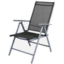 7 teilige Gartengarnitur Gartenm�bel Alu Silber Non-Wood 180x90cm + 6 Hochlehner mit Textilen 