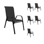 6 St�ck XL Stapelstuhl Gartenstuhl Stapelsessel Metall schwarz Textilen Farbe schwarz