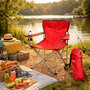 Anglersessel mit Getr�nkehalter und Tasche Rot belastbar bis 120kg