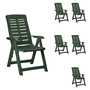 6 St�ck Kunststoff Gartenstuhl Klappst�hle Gr�n 5-Positionen
