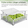Fr�hbeet mit Doppeldach Gew�chshaus Treibhaus Alu 120x100x40/30cm