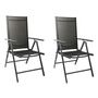 2 St�ck Gartenstuhl Klappstuhl Aluminium - Textilen Anthrazit / Anthrazit