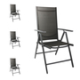 4 St�ck Gartenstuhl Klappstuhl Aluminium - Textilen Anthrazit / Anthrazit