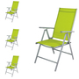 4 St�ck Gartenstuhl Klappstuhl Aluminium - Textilen Silbergrau/Limegr�n