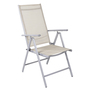 2er Set Garten Klappstuhl Aluminium - Textilen Silbergrau/Beige