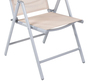 2er Set Garten Klappstuhl Aluminium - Textilen Silbergrau/Beige