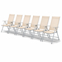 6er Set Garten Klappstuhl Aluminium - Textilen Silbergrau/Beige