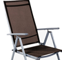 4er Set Garten Klappstuhl Aluminium - Textilen Silbergrau/Schokobraun