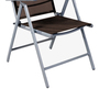 4er Set Garten Klappstuhl Aluminium - Textilen Silbergrau/Schokobraun