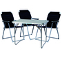 4-teiliges Campingm�bel Set Alu L80xB60xH68cm Schwarz