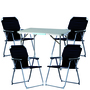 5-teiliges Campingm�bel Set Alu L80xB60xH68cm Schwarz