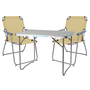 3-teiliges Campingm�bel Set Alu L80xB60xH68cm Beige