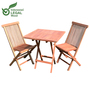 Teakholz Balkon-Set 3tlg. mit Tisch 70x70xm + 2 x Gartenstuhl Plantagenzucht