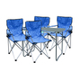 5-teiliges Campingm�bel Set Blau 4x Stuhl inkl. Tasche + 1x Tisch