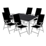 7tlg Gartenm�bel Set Alu Non-Wood 150x90x74cm + 6 Klappst�hle 