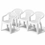 4er Stapelstuhl Bistrostuhl Gartenstuhl MOJAWO ALTEA Wei� Kunststoff 