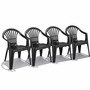 4er Stapelstuhl Bistrostuhl Gartenstuhl MOJAWO Anthrazit Kunststoff 