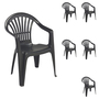 6er Stapelstuhl Bistrostuhl Gartenstuhl MOJAWO Anthrazit Kunststoff 