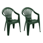 2er Stapelstuhl Bistrostuhl Gartenstuhl MOJAWO ALTEA Gr�n Kunststoff 