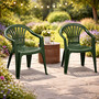 2er Stapelstuhl Bistrostuhl Gartenstuhl MOJAWO ALTEA Gr�n Kunststoff 
