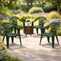 4er Stapelstuhl Bistrostuhl Gartenstuhl MOJAWO ALTEA Gr�n Kunststoff 