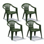 4er Stapelstuhl Bistrostuhl Gartenstuhl MOJAWO ALTEA Gr�n Kunststoff 