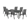 Gartengarnitur Sitzgarnitur 7-teilig 160x90cm Anthrazit/Schwarz