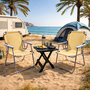 3tlg Camping M�bel Outdoorm�bel Klapptisch Campingstuhl Klappstuhl beige
