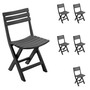 6x Gartenstuhl Klappstuhl Campingstuhl Kunststoff Anthrazit Wetterfest