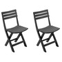 2er Set Kunststoff Klappstuhl Gartenstuhl Klappstuhl Anthrazit