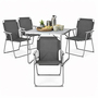 5-teiliges Campingm�bel Outdoorm�bel Set Alu L80xB60xH68cm Anthrazit