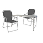 3-teiliges Campingm�bel Set Alu 120x60x58/70cm Anthrazit