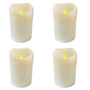 4 St�ck LED Wachs Kerzen Set wei� 9cm x 7,5cm